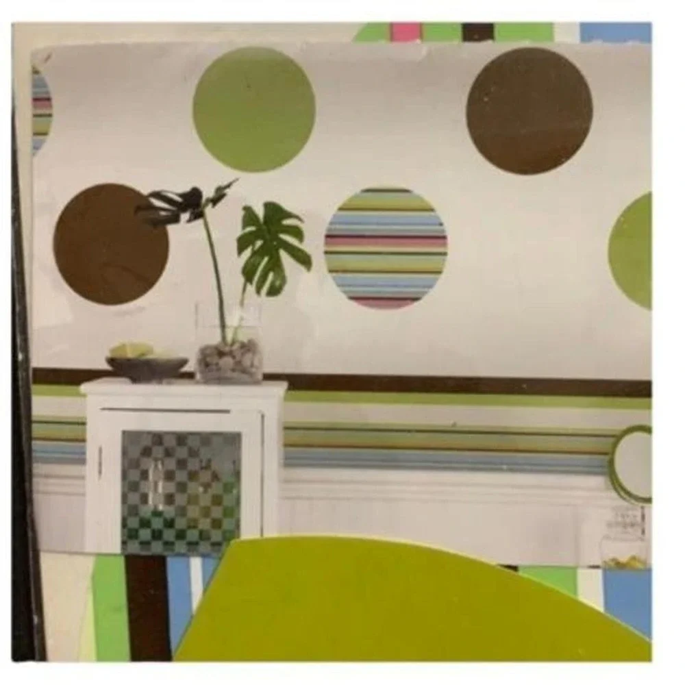 Wall Pops Ribbon Candy Stripe Dot Removable Wall‎ Decals Stickers Decor New